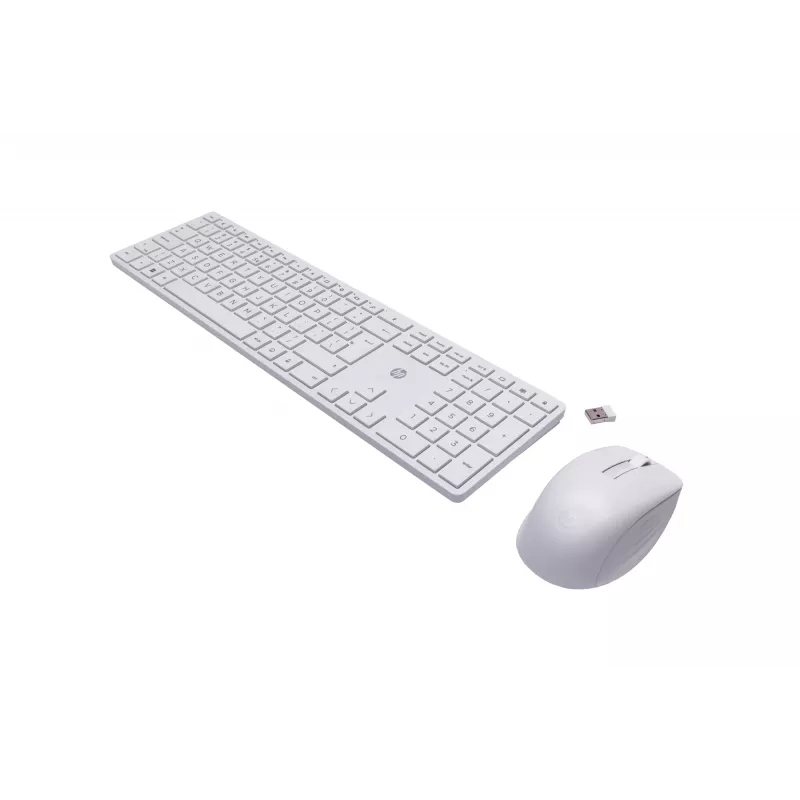 Zestaw klawiatury i myszy bezprzewodowej HP 650, bezprzewodowe, RF Wireless, membranowa, QWERTY, biały, mysz w zestawie
