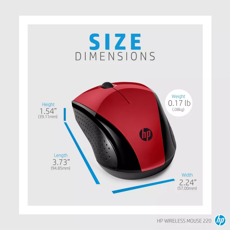 HP Wireless mysz 220 (Sunset czerwony)