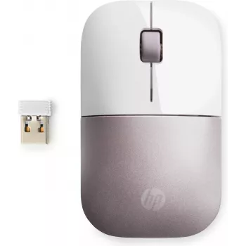 HP Wireless mysz Z3700 - Biały/Różowy, Symetryczna, RF Wireless, 1200 DPI, Różowy, Biały