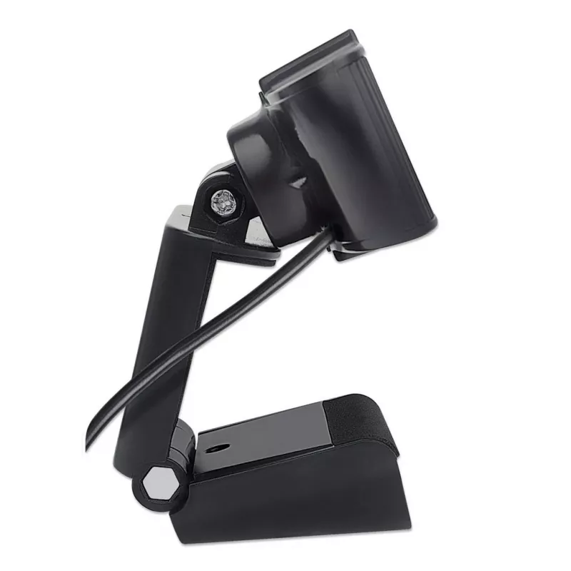 Kamera internetowa Manhattan USB, dwa megapiksele (cena wyprzedażowa), 1080p Full HD, USB-A, zintegrowany mikrofon, regulowana podstawa z klipsem, 30 klatek na sekundę, czarna, trzyletnia gwarancja, pudełko