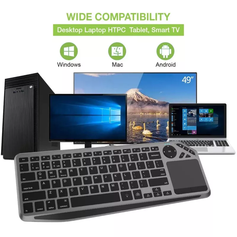 Techly ICTB9801TB klawiatura uniwersalna RF Wireless + Bluetooth QWERTY US English Czarny