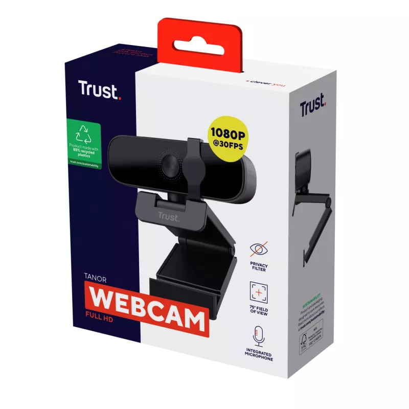 Kamera internetowa Trust Tanor 1920 x 1080 pikseli USB czarna