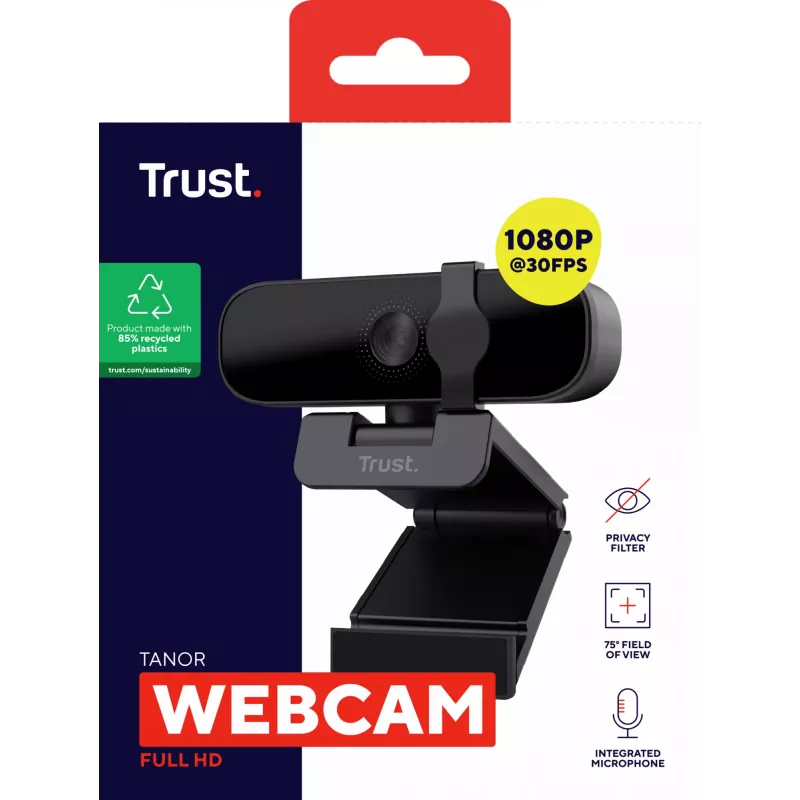 Kamera internetowa Trust Tanor 1920 x 1080 pikseli USB czarna