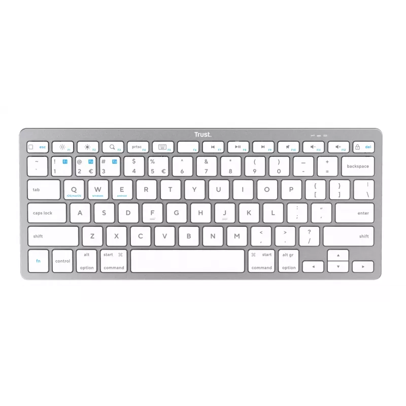 Trust 24651 klawiatura bezprzewodowa QWERTY US English, srebrna