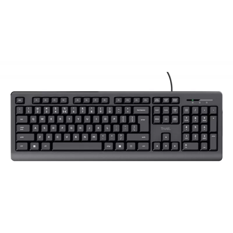 Klawiatura Trust 24639 biurowa USB bez US English czarna