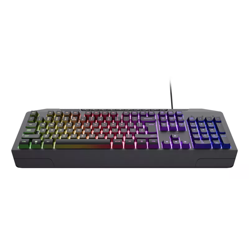 Przewodowa klawiatura gamingowa TRUST GXT 836 Evocx USB QWERTY US English, podświetlenie RGB, podpórka pod nadgarstki, 114 klawiszy, układ 110%