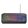 Przewodowa klawiatura gamingowa TRUST GXT 836 Evocx USB QWERTY US English, podświetlenie RGB, podpórka pod nadgarstki, 114 klawiszy, układ 110%