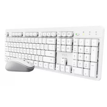 Trust Ody II klawiatura Mysz w zestawie Dom/Biuro RF Wireless QWERTY US English Biały