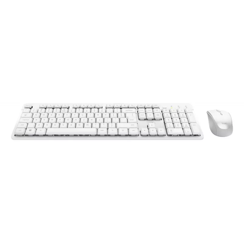 Trust Ody II klawiatura Mysz w zestawie Dom/Biuro RF Wireless QWERTY US English Biały
