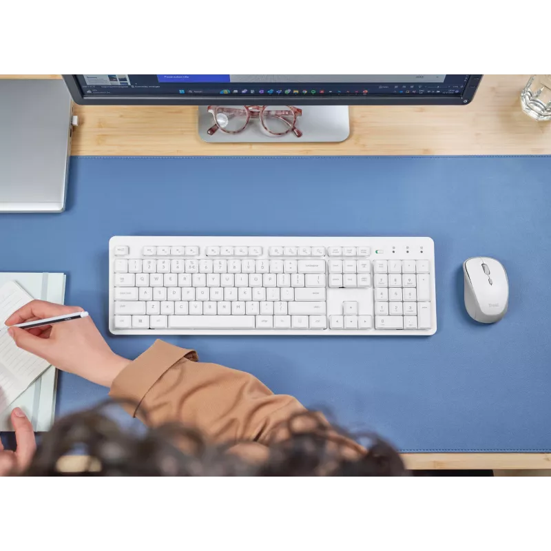 Trust Ody II klawiatura Mysz w zestawie Dom/Biuro RF Wireless QWERTY US English Biały