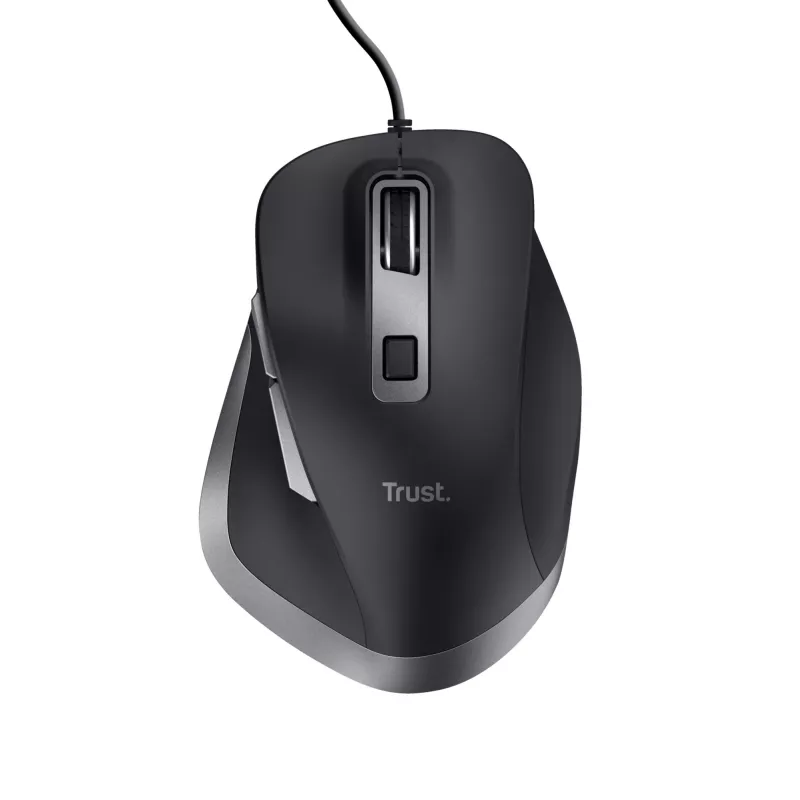 Mysz przewodowa Trust Fyda, dla osób praworęcznych, optyczna, USB Typ-A, 5000 DPI, czarna