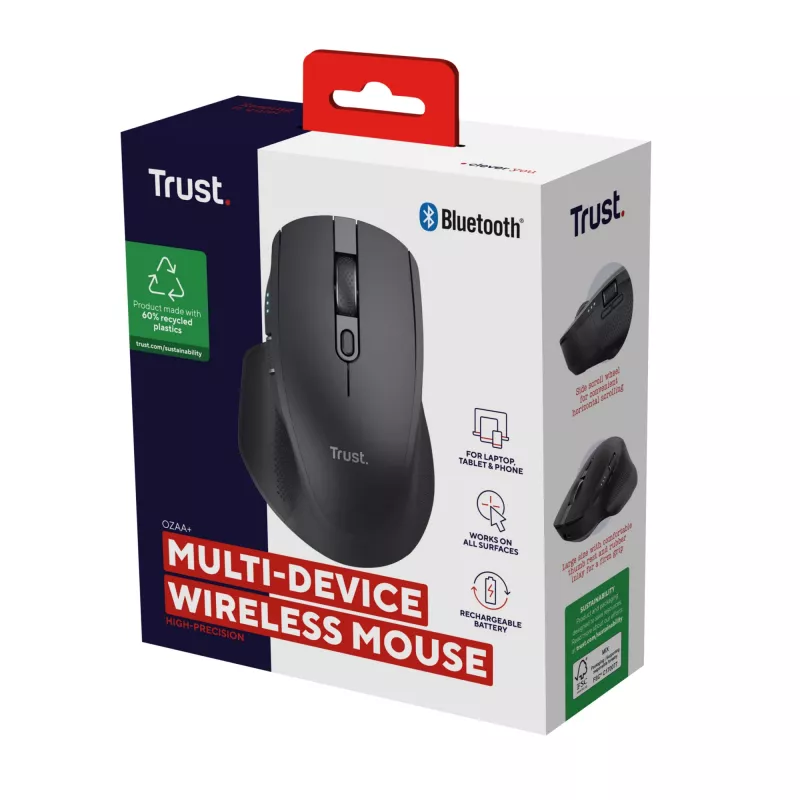 Mysz Trust Ozaa+ biurowa praworęczna RF Wireless + Bluetooth 24820