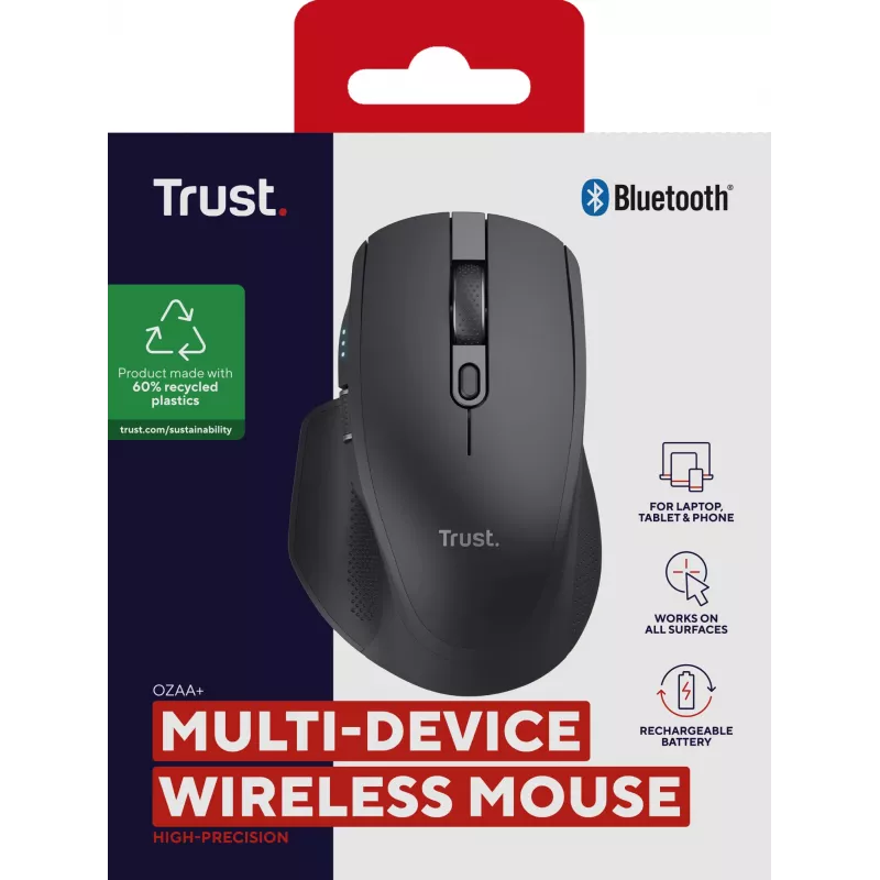 Mysz Trust Ozaa+ biurowa praworęczna RF Wireless + Bluetooth 24820