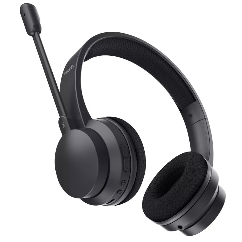 Zestaw słuchawkowy Trust Ayda przewodowy i bezprzewodowy pałąk na głowę rozmowy / muzyka USB-C Bluetooth czarny
