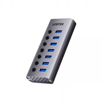 Unitek H1314A01-EU hub USB-A 3.0 5 Gb/s, 7x USB-A 3.0 z przełącznikami