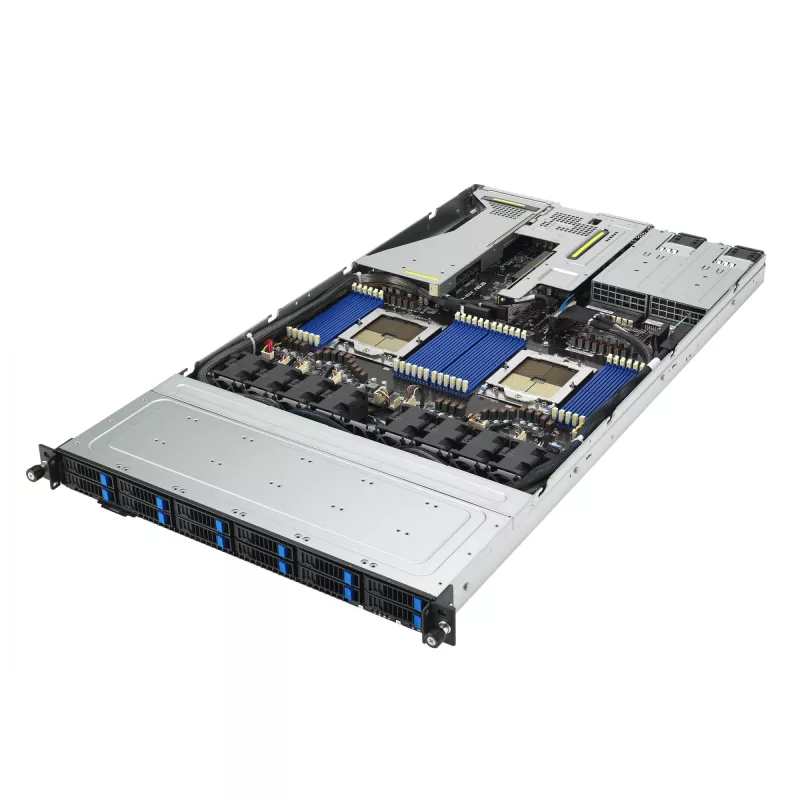 ASUS RS700A-E12-RS12U Socket SP5 Rack (1U) Czarny, Stalowy