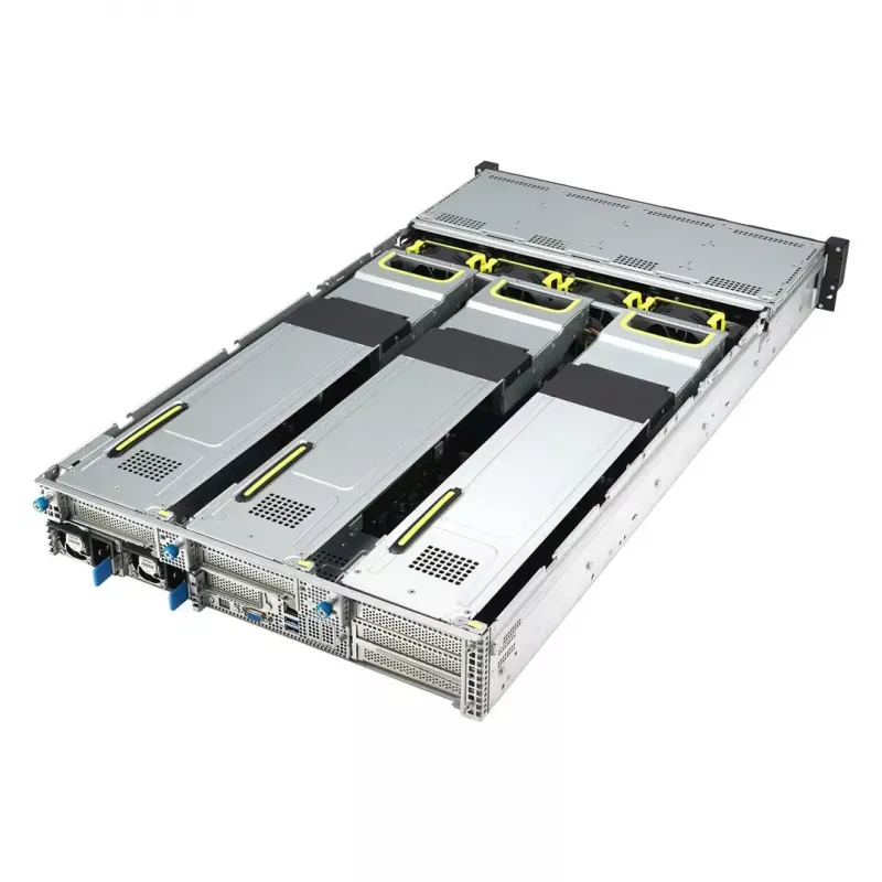 Serwer rack ASUS RS720A-E12-RS24U 2U Socket SP5, obsługa 2x CPU, 24 kieszenie 2,5 cala, 24 gniazda DIMM DDR5, zasilacz 2600W, 10GbE