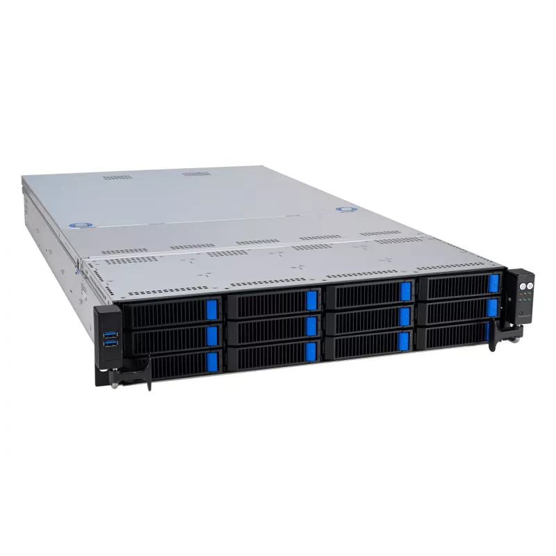 ASUS RS521A-E12-RS12U Socket SP5 Rack (2U) Czarny, srebrny