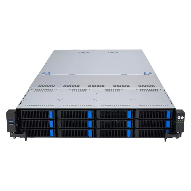ASUS RS521A-E12-RS12U Socket SP5 Rack (2U) Czarny, srebrny