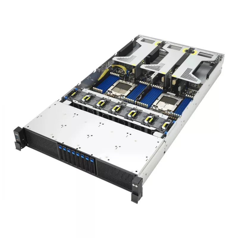 ASUS RS720A-E13-RS8G Socket SP5 Rack (2U) Czarny, srebrny