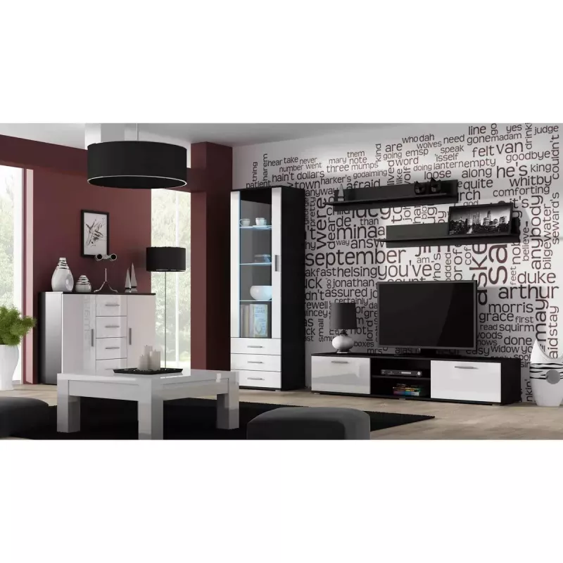 Zestaw półek ściennych wiszących Cama Meble SOHO 1250×200×200 mm, płyta wiórowa, matowa czerń (dwie półki)