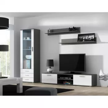 Półka ścienna wisząca zestaw Cama Meble SOHO, 2 półki, 1250×200×200 mm, płyta wiórowa, szary mat