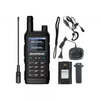 Ręczny radiotelefon dwukierunkowy Baofeng UV-17E — 5 W, bateria 1800 mAh, VOX, latarka, radio FM, zasięg do 10 km, czarny (zestaw 2 szt.)