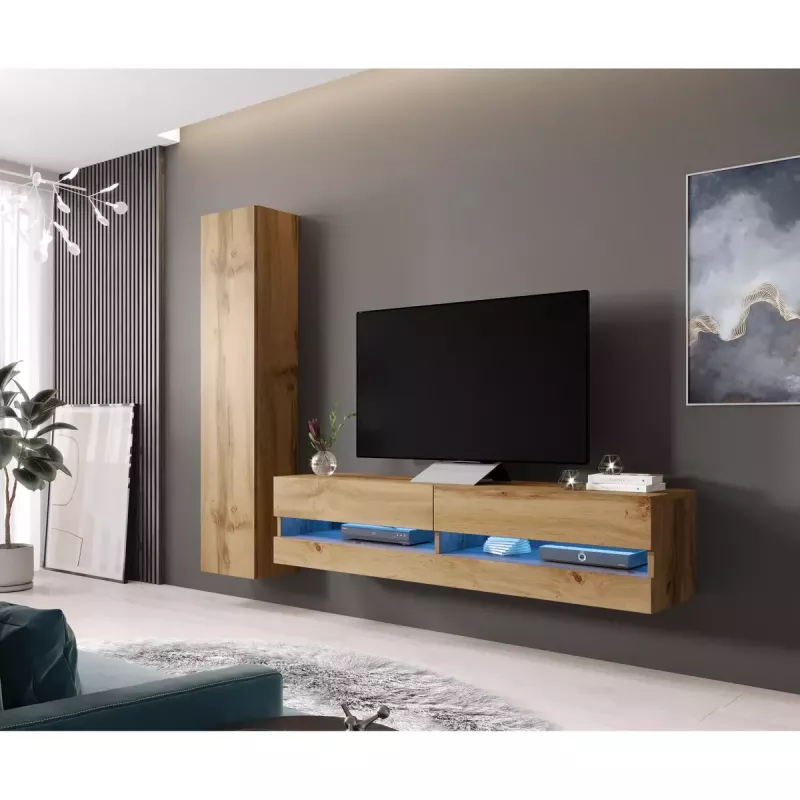 Szafka wisząca Cama Meble VIGO 180, 1800×400×300 mm, dąb Wotan