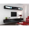 Szafka do przechowywania cama meble VIGO 90 — wisząca, 900×350×320 mm, czarny/czarny połysk