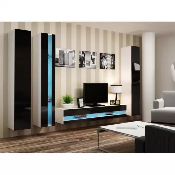 Szafka wisząca cama meble VIGO NEW 180×40×30 cm biały/czarny połysk