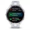 Smartwatch GARMIN Forerunner 965 — koperta tytanowa 47 mm, 1,4-calowy AMOLED, 32 GB, bateria do 23 dni, GPS/GLONASS/Galileo, biały silikonowy pasek