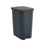 Kosz na pedał Rotho Ribo 35 l — plastikowy kosz na śmieci z wysuwanym wewnętrznym pojemnikiem, niebieski, 35 l, 285×400×513 mm