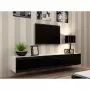 Stojak pod telewizor cama meble VIGO 180 — 1800×400×300 mm, biały blat, biała rama, płyta wiórowa