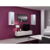 Szafka pod telewizor Cama Meble VIGO 140, 1400×400×300 mm, biały połysk blat, płyta wiórowa, biała rama