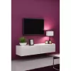Szafka pod telewizor Cama Meble VIGO 140, 1400×400×300 mm, biały połysk blat, płyta wiórowa, biała rama