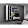 Szafka TV cama meble VIGO 140 — 1400×400×300 mm, blat z płyty wiórowej, czarny/biały połysk