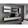 Szafka TV cama meble VIGO 140 — 1400×400×300 mm, blat z płyty wiórowej, czarny/biały połysk