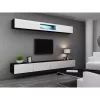 Szafka TV cama meble VIGO 140 — 1400×400×300 mm, blat z płyty wiórowej, czarny/biały połysk