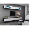 Szafka TV cama meble VIGO 140 — 1400×400×300 mm, blat z płyty wiórowej, czarny/biały połysk