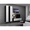 Szafka TV cama meble VIGO 140 — 1400×400×300 mm, blat z płyty wiórowej, czarny/biały połysk