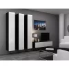 Szafka TV cama meble VIGO 140 — 1400×400×300 mm, blat z płyty wiórowej, czarny/biały połysk