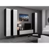 Szafka TV cama meble VIGO 140 — 1400×400×300 mm, blat z płyty wiórowej, czarny/biały połysk