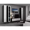 Szafka TV cama meble VIGO 140 — 1400×400×300 mm, blat z płyty wiórowej, czarny/biały połysk
