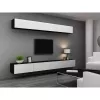 Szafka TV cama meble VIGO 140 — 1400×400×300 mm, blat z płyty wiórowej, czarny/biały połysk