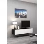 Szafka TV cama meble VIGO 140 — 1400×400×300 mm, blat z płyty wiórowej, czarny/biały połysk