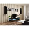 Stolik pod telewizor Cama Meble VIGO NEW 30/140/40 – 1400×400×300 mm, biały blat, płyta wiórowa, biała rama, biały/czarny połysk