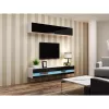 Stolik pod telewizor Cama Meble VIGO NEW 30/140/40 – 1400×400×300 mm, biały blat, płyta wiórowa, biała rama, biały/czarny połysk