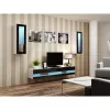 Stolik pod telewizor Cama Meble VIGO NEW 30/140/40 – 1400×400×300 mm, biały blat, płyta wiórowa, biała rama, biały/czarny połysk