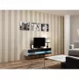 Stolik pod telewizor Cama Meble VIGO NEW 30/140/40 – 1400×400×300 mm, biały blat, płyta wiórowa, biała rama, biały/czarny połysk