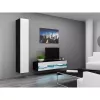 Szafka pod telewizor Cama Meble VIGO NEW 30/140/40, 1400×400×300 mm, czarny blat, płyta wiórowa, czarna rama